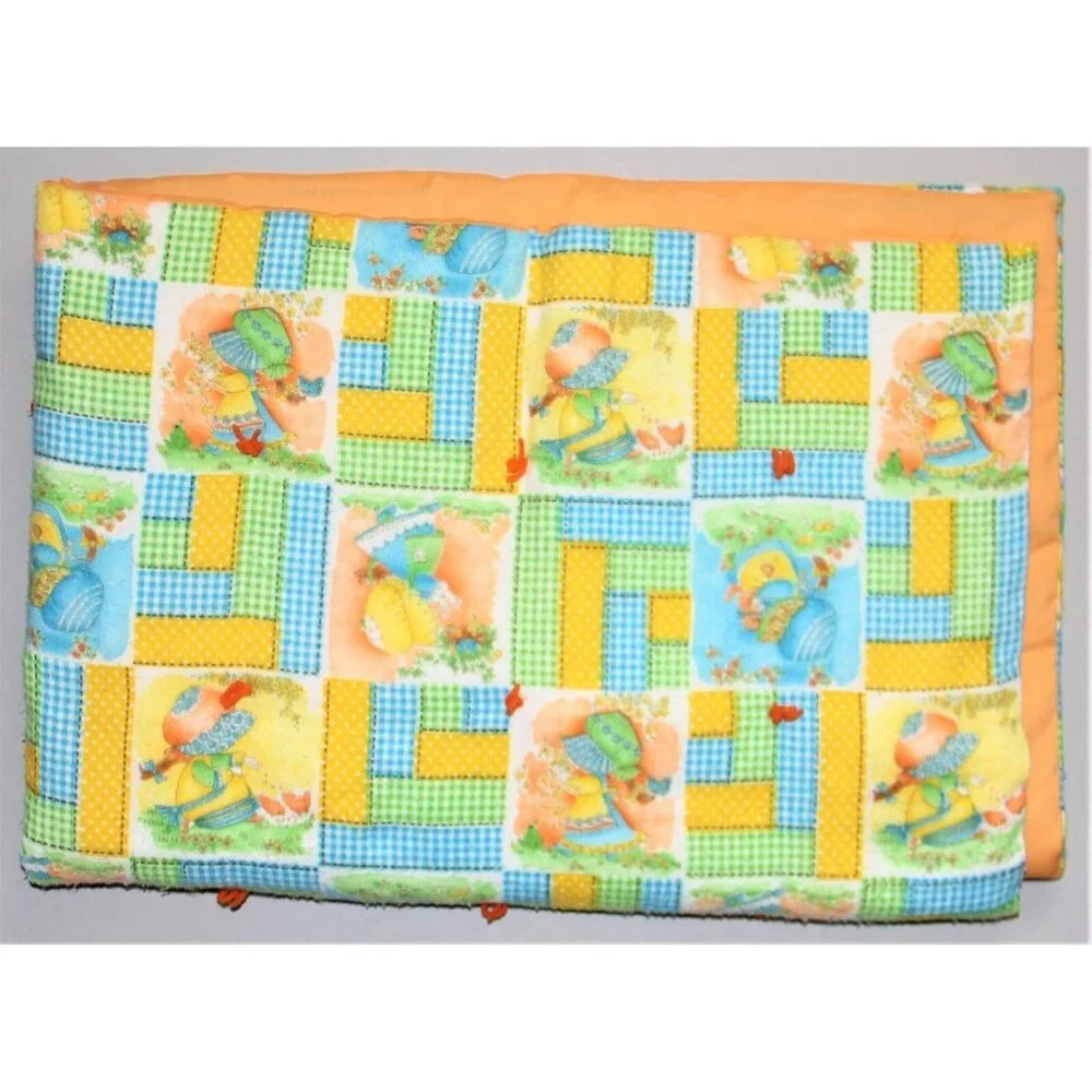 Baby Quilt Holly Hobby Blue Orange Green 42
